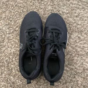 Women black sketcher work shoes